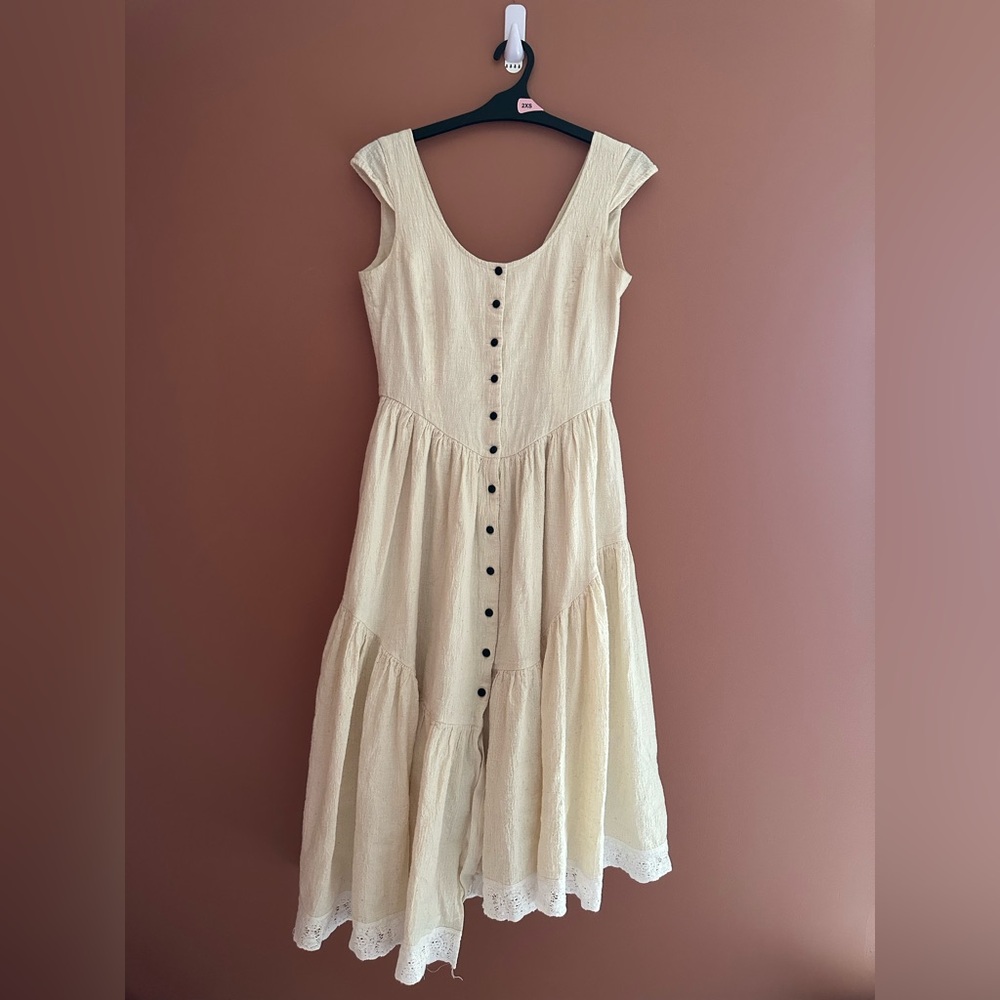 Claudette Dress In Cream Organic Kala Cotton